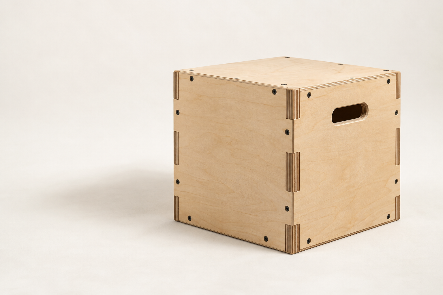 Close view of interlocking plywood joints